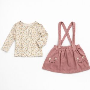 Carter’s Baby Girl 2-Piece Floral Top & Pink Corduroy Jumper Set - Size 12M